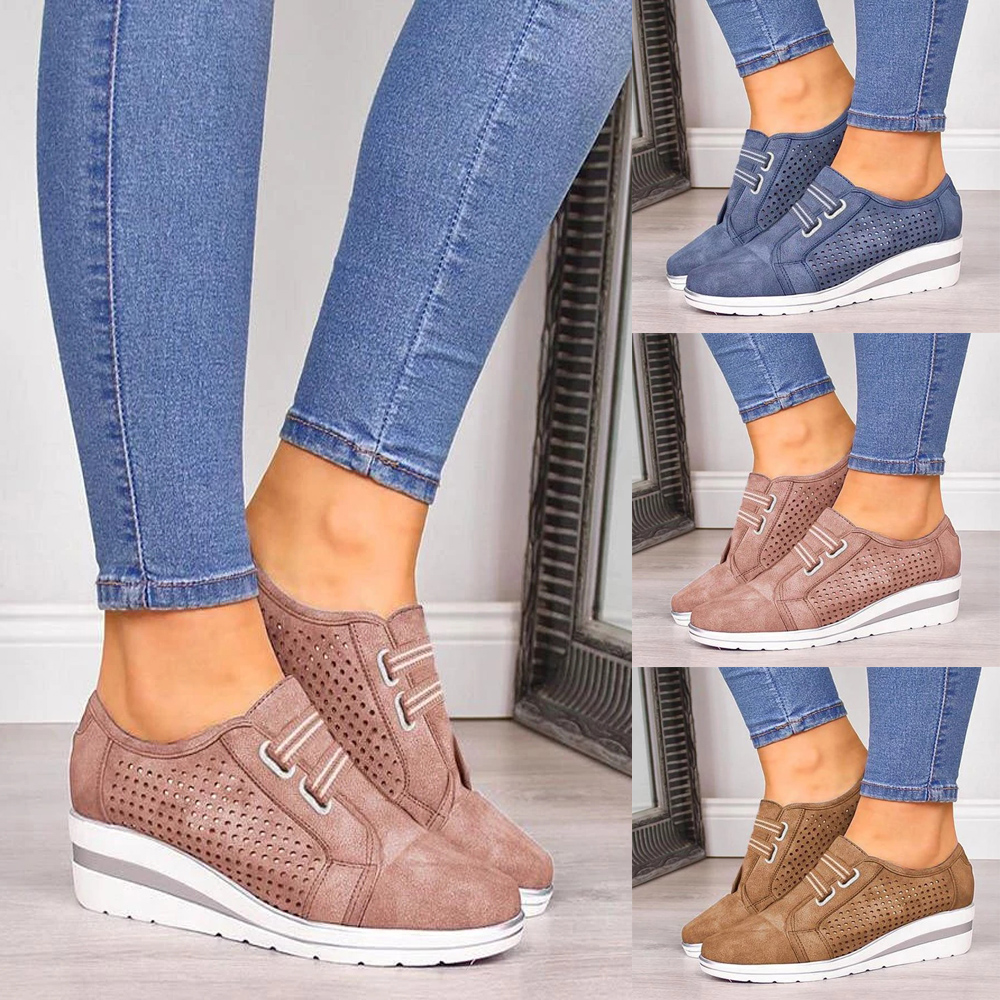low wedge sneakers