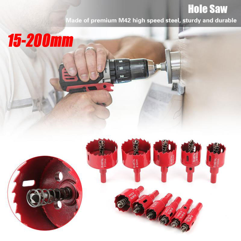 15-200mm Bi Metal M42 HSS Hole Saw Cutter Drill Bit For Aluminum Iron Pipe Wood