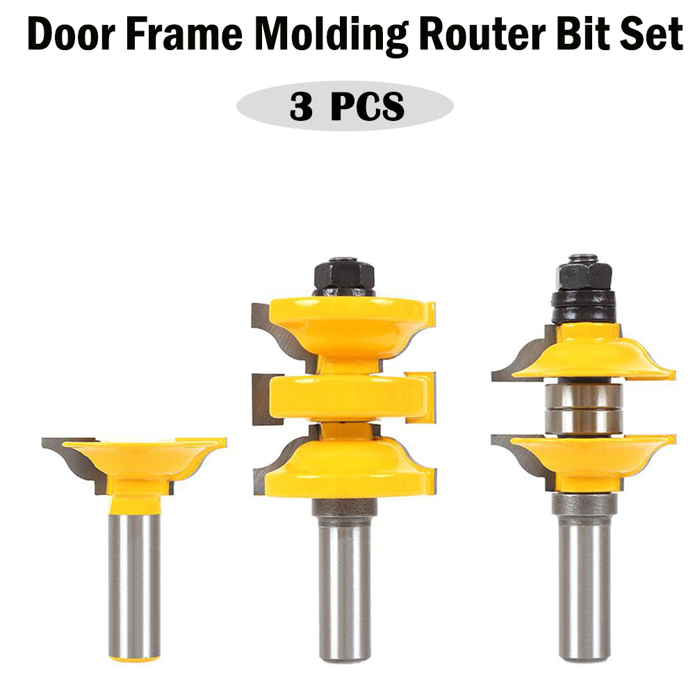 3pcs Set Door Frame One Step Molding Solid Wood Cutter Router Bit