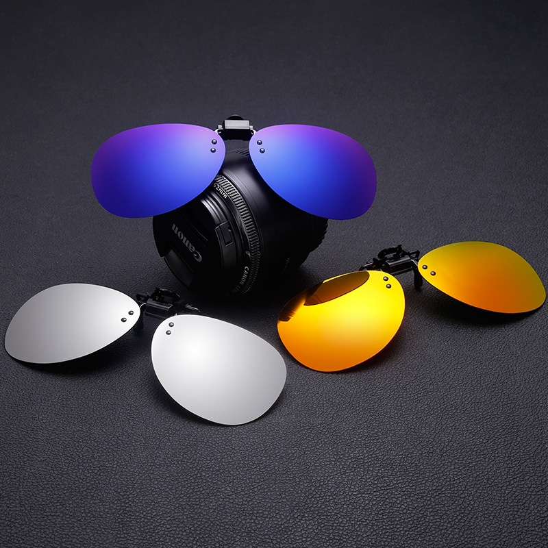 Uv400 Clip On Polarized Night Vision Sunglasses Flip Up Lens Driving Glasses Ebay 