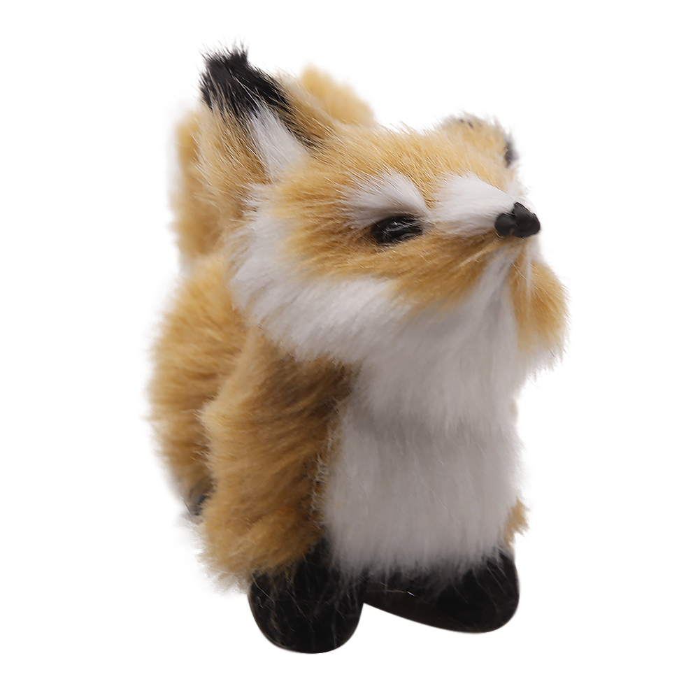 Realistic Stuffed Animal Soft Plush Kids Toy Sitting Fox Home Decorate 9*7*8cm