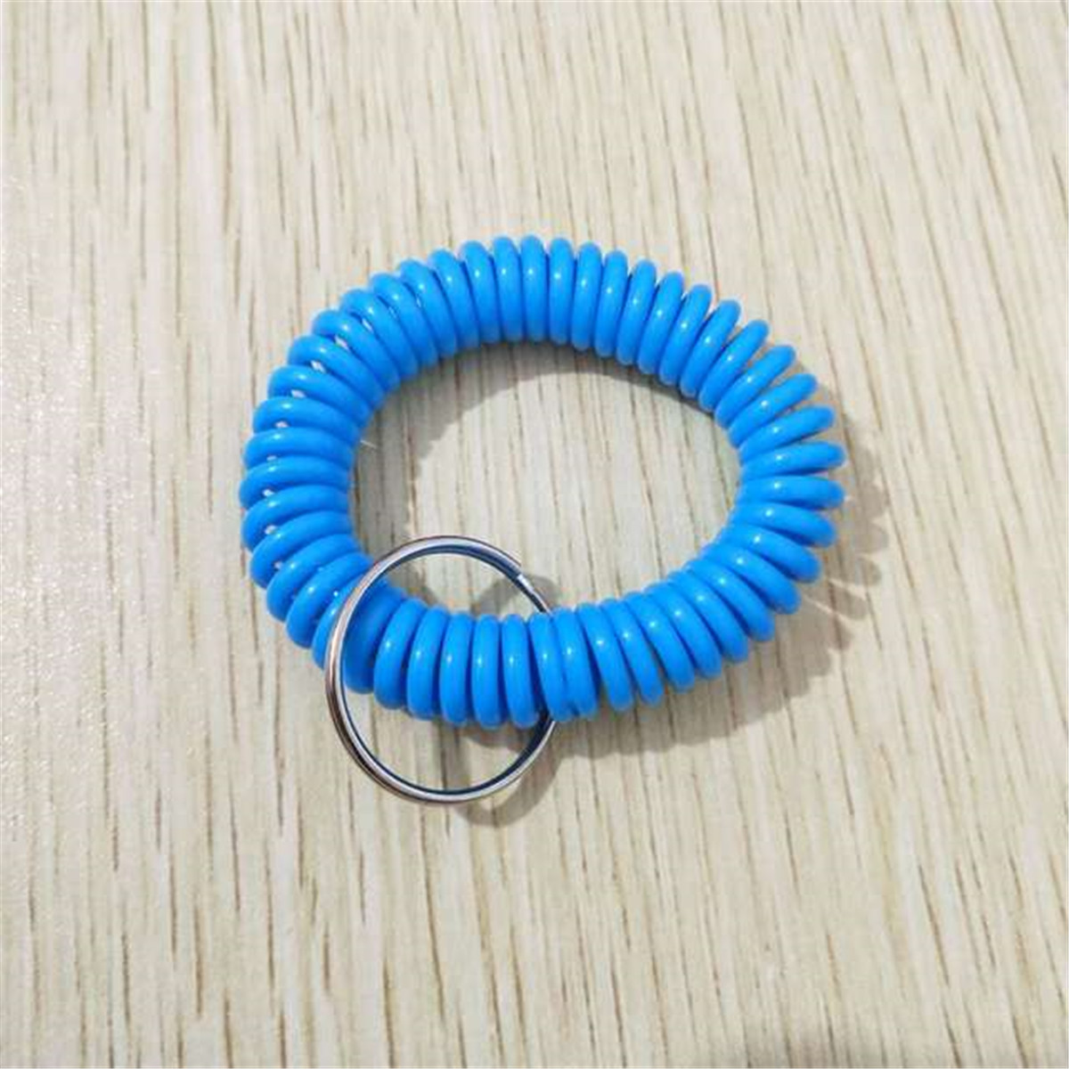 2x Plastic Spiral Wrist Coil Keychain Spring Key Chain Holder Keyring