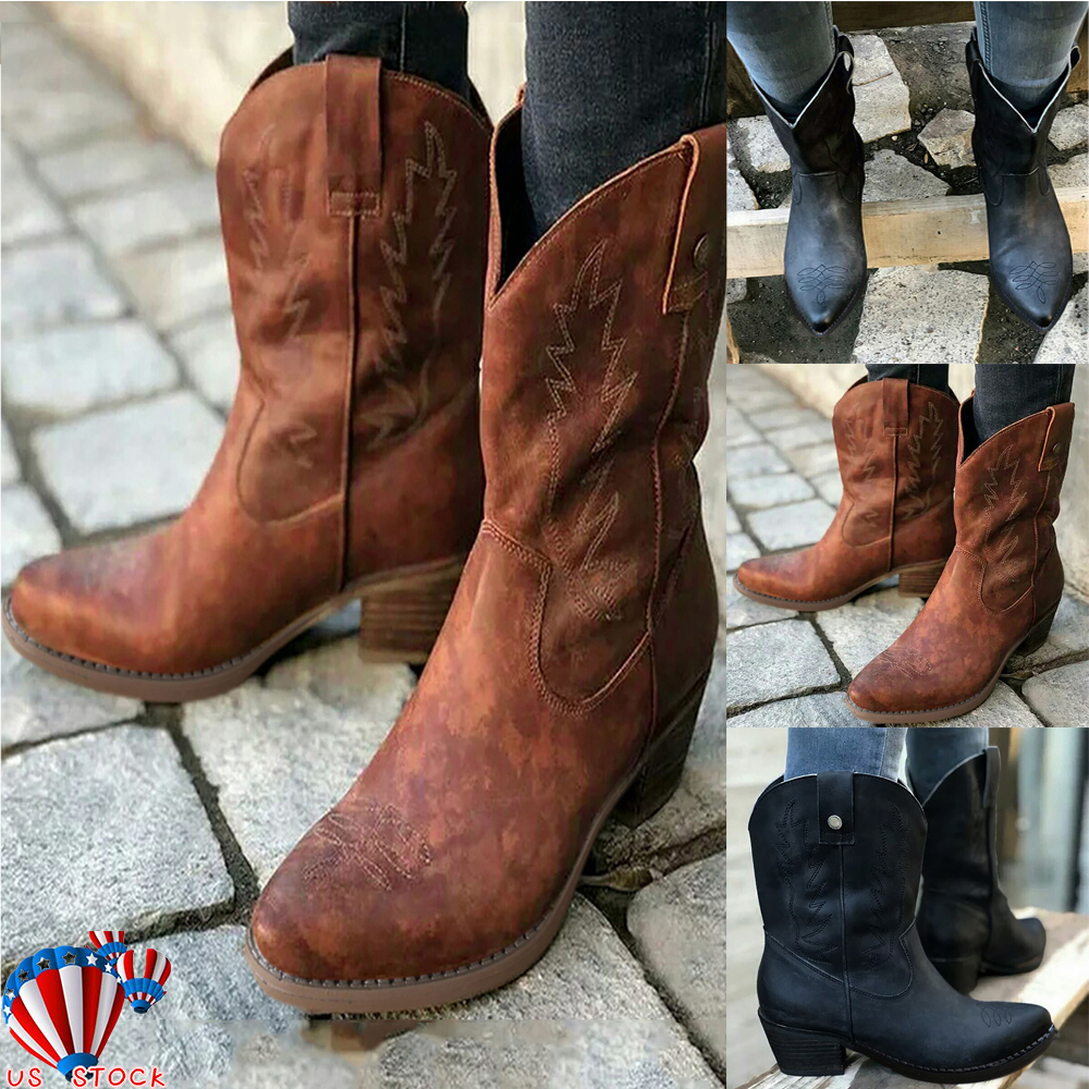 ladies mid calf cowboy boots